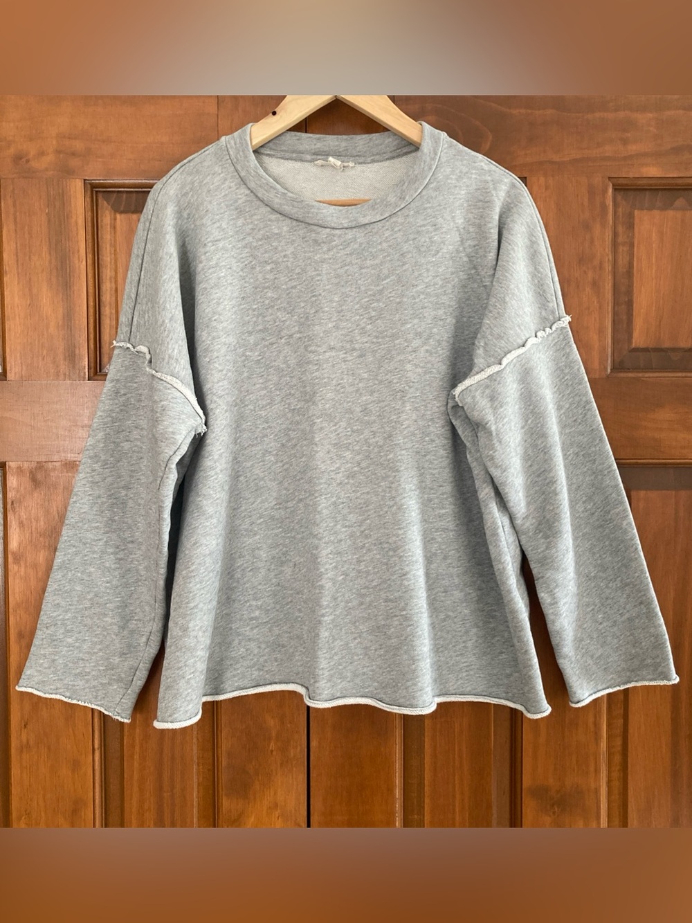 Eileen Fisher Heather Gray 100% organic cotton boxy sweatshirt women’s large